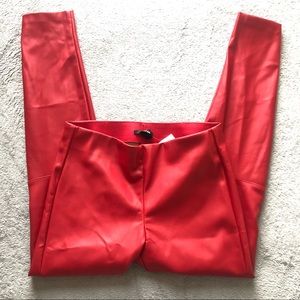H&M Faux Leather Red Leather Leggings
